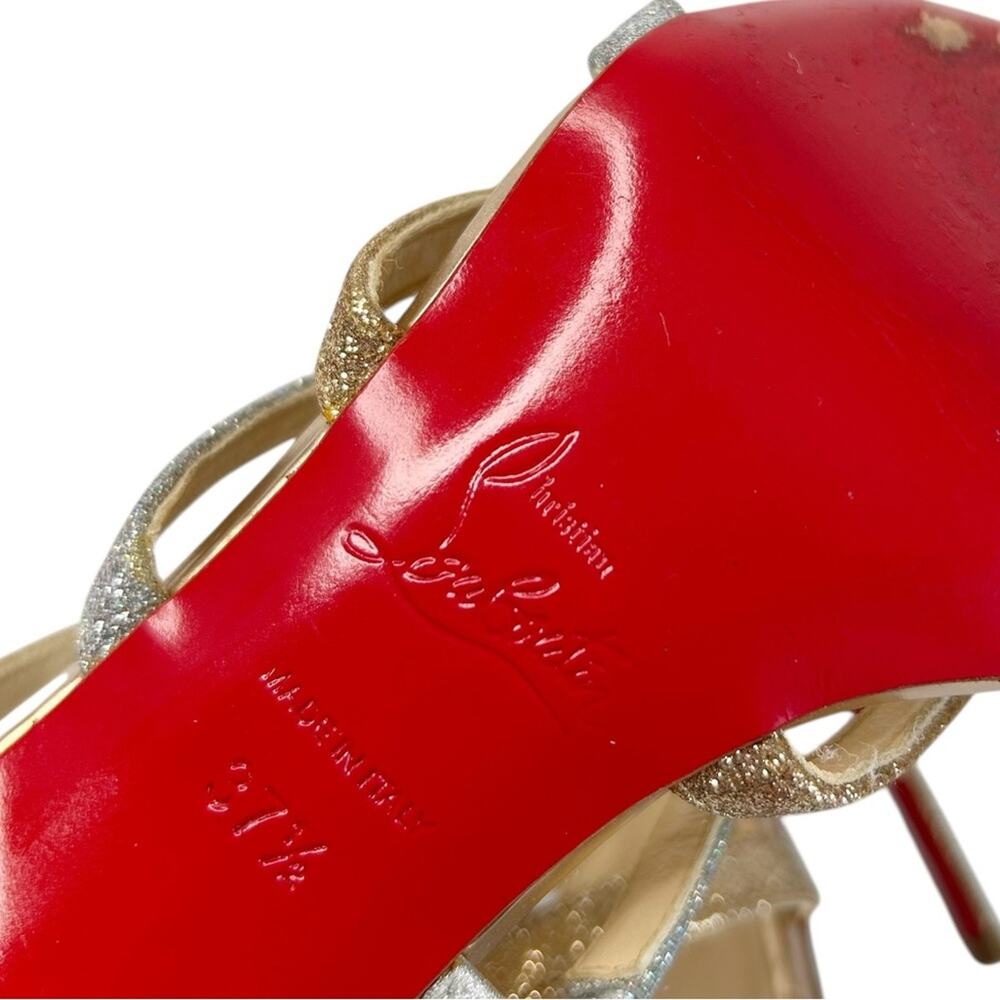 CHRISTIAN LOUBOUTIN Mariniere Glitter Strappy Heeled Sandals - Picture 9 of 13